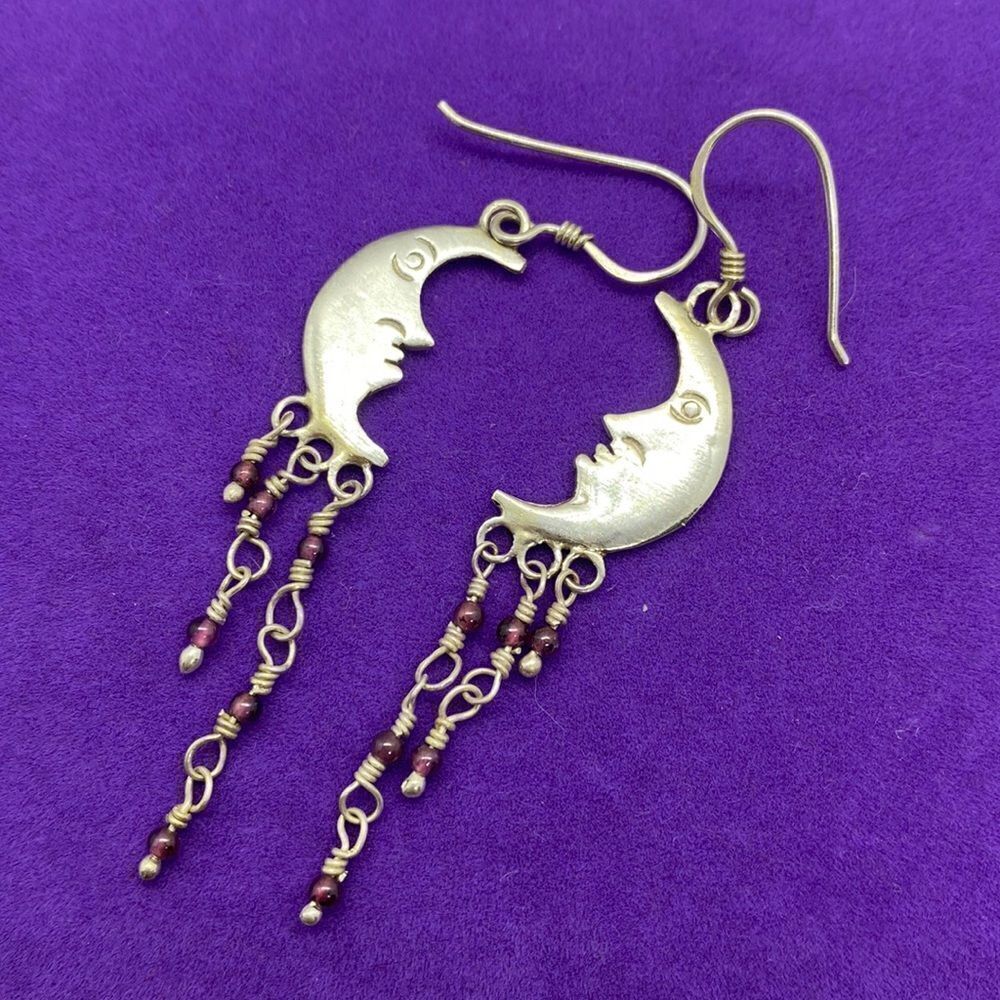 💛 925 Handmade Moon Earrings